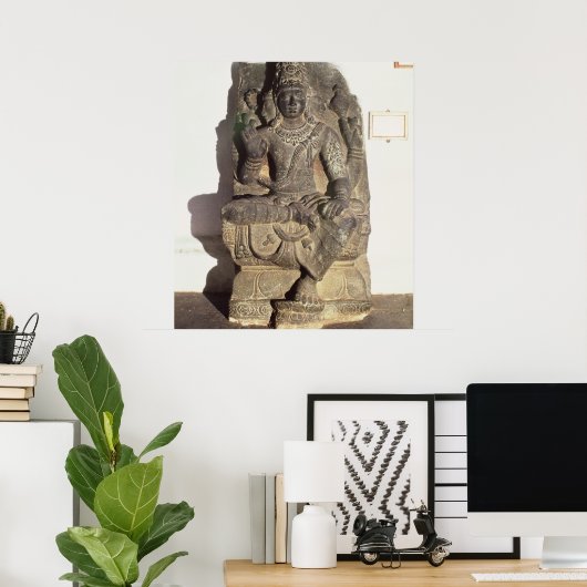 beeld van de Hindoe God Brahma Poster (Thuiskantoor)