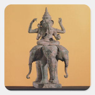 beeld van de hindoe God Ganesh Vierkante Sticker