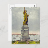  beeld van de reis van Liberty New York Briefkaart (Voorkant / Achterkant)