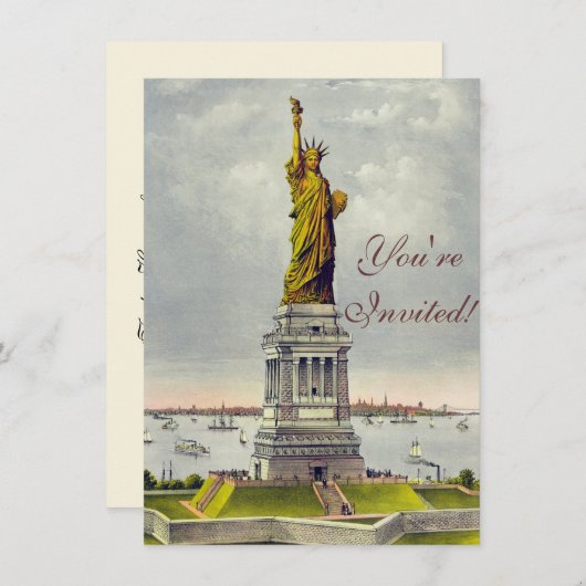  beeld van de reis van Liberty New York Kaart (Voorkant / Achterkant)