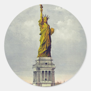 beeld van de reis van Liberty New York Ronde Sticker