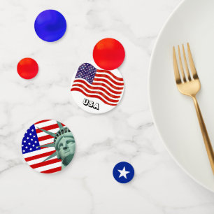 Beeld van de Vrijheid & Amerikaanse Vlag Confetti
