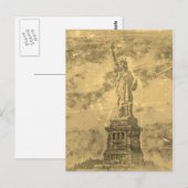 beeld van de vrijheid in New York #2 - Briefkaart (Voorkant / Achterkant)