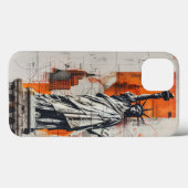 Beeld van de Vrijheid: Modern Architecturaal Blauw Case-Mate iPhone Case (Achterkant (horizontaal))
