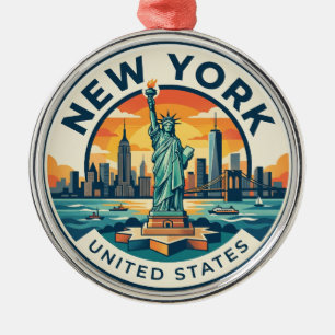 Beeld van de Vrijheid New York Metalen Ornament