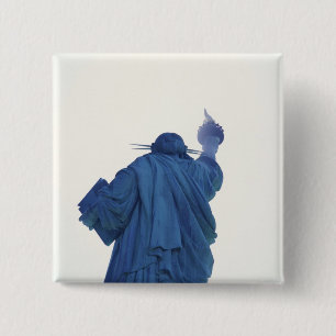 Beeld van de Vrijheid, New York, VS RF) Vierkante Button 5,1 Cm