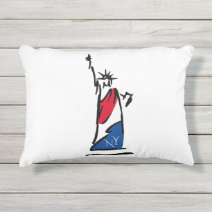 Beeld van de Vrijheid NY Rood Wit en Blauw Buitenkussen