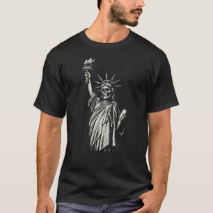 Beeld van de Vrijheid Schedel Fakkel Illustratie T-shirt