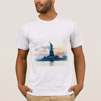 Beeld van de Vrijheid, Zonsondergang, Patina bewer T-shirt