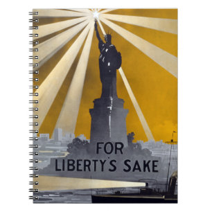 Beeld van de vrijheidstoorts en Amerikaanse marine Notitieboek