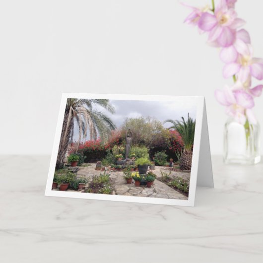 Beeld van Franciscus van Assisi in Kapernaum Kaart (Orchidee)