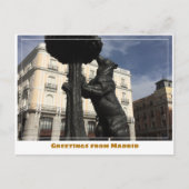 Beeld van het Beer & Strawberry Tree Madrid Spanje Briefkaart (Voorkant)