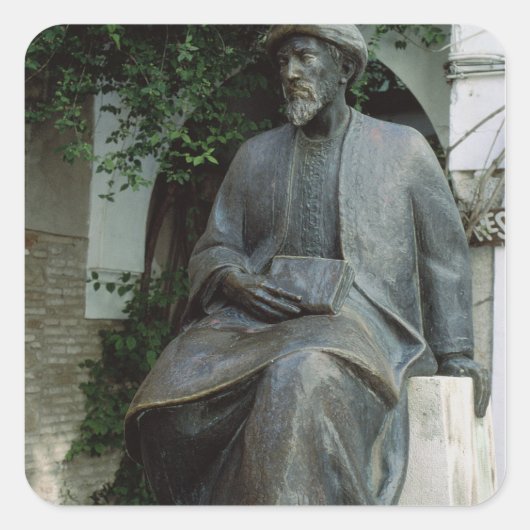 beeld van Moses Maimonides Vierkante Sticker (Voorkant)