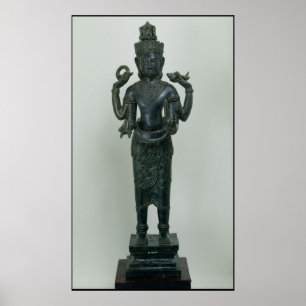 beeld van Vishnu in zijn drievoudige vorm van Vish Poster