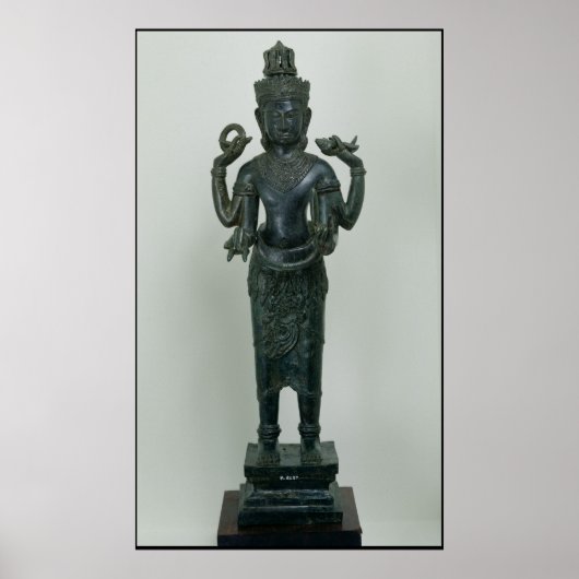 beeld van Vishnu in zijn drievoudige vorm van Vish Poster (Voorkant)