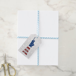 Beeld Van Vrijheid 4 juli Glitter Cadeaulabel