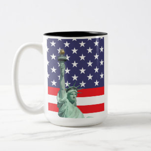 Beeld van Vrijheid Mok   Vlag van de VS Koffiekop 