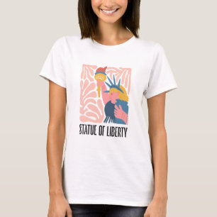 Beeld van vrijheid New York abstracte reis bloemri T-shirt