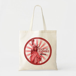 Beeld van vrijheid Rood USA Boodschappentas Tote Bag