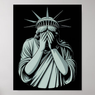 Beeld Van Vrijheid Treurig Amerika Poster