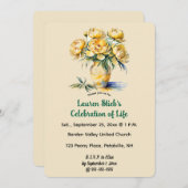 Beeldbaar gele pioenrozen kaart (Voorkant / Achterkant)