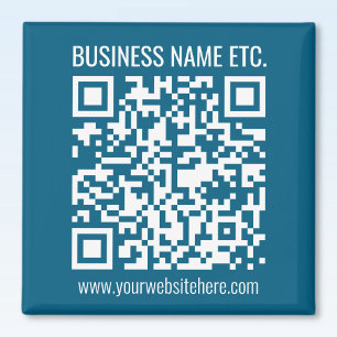 Beeldbaar Oceanblauwe QR-code Magneet