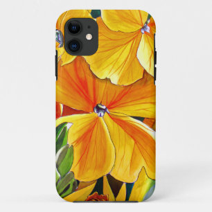 Beeldbloem oorspronkelijke waterverf bloemkunst iPhone 11 hoesje