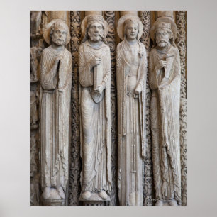 beelden van de gevel van Chartres Poster