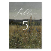 , beeldende kunst geïnspireerde trouwtafel kaart (Achterkant)