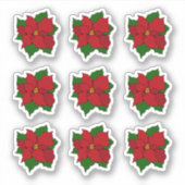 Beeldglas Poinsettia Sticker (Voorkant)