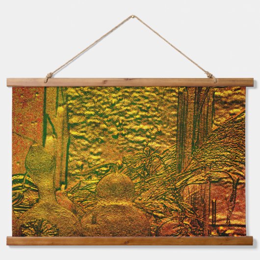 Beeldhouwde Herfst kalebassen en korenstelen Natuu Hangend Wandkleed (Voorkant)