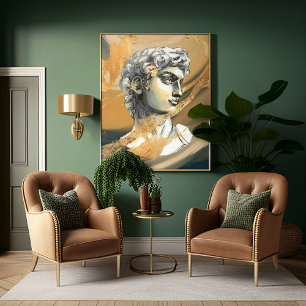 beeldhouwkunst marinegoud marmer canvas afdruk