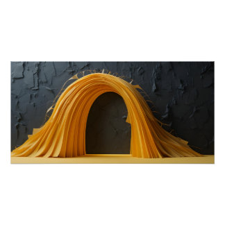 beeldhouwkunst met gouden boog perfect poster