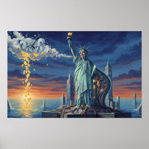Beeldhouwwerk Liberty fijnkunst Poster