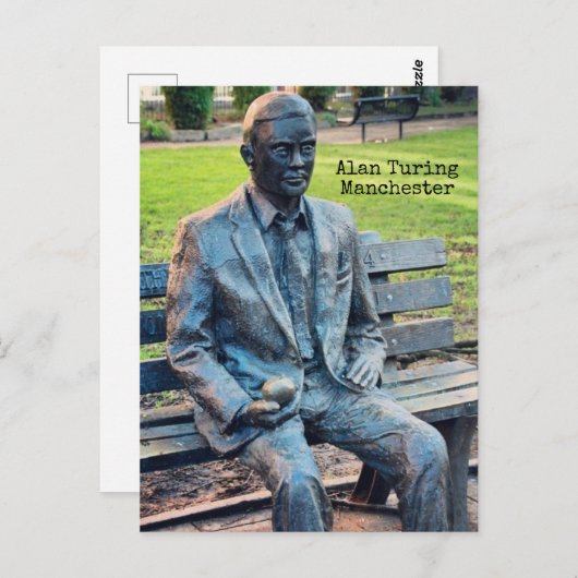 Beeldhouwwerk van Alan Turing, Manchester Briefkaart (Voorkant / Achterkant)