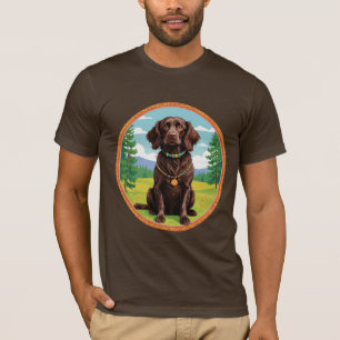 Beeldige portret van bruine hond met natuurachterg t-shirt