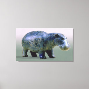 beeldje van een hippopotamus canvas afdruk