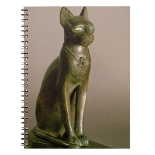 beeldje van een kat die de godin Bastet vertegenwo Notitieboek