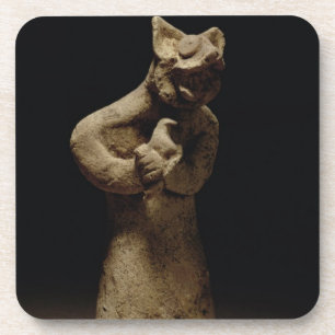 Beeldje van een lionverwarmde demon, mesopotamie, bier onderzetter