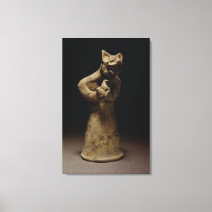 Beeldje van een lionverwarmde demon, mesopotamie,  canvas afdruk