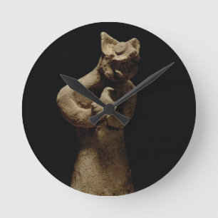 Beeldje van een lionverwarmde demon, mesopotamie,  ronde klok