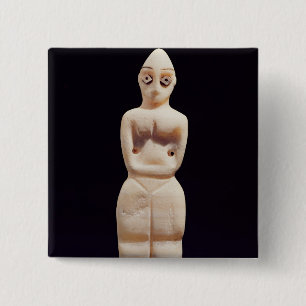 Beeldje van een vrouw, begin 4e millennium BC Vierkante Button 5,1 Cm