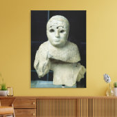 Beeldje van een vrouw met een scheerlap, Akkadian Canvas Afdruk (Insitu (Woonkamer))