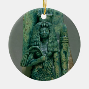 Beeldje van koningin Tiye, echtgenote van Amenophi Keramisch Ornament