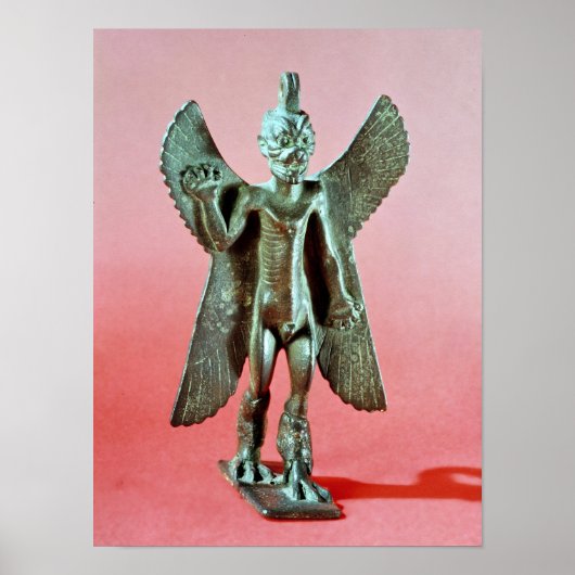 Beeldje van Pazuzu, een Assyrische winddemon Poster (Voorkant)