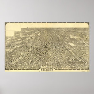  beeldkaart van Atlanta Georgia (1919) Poster