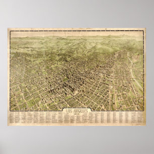 beeldkaart van Los Angeles (1909) Poster