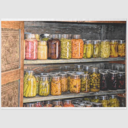 Beeldpapier met Mason Jars Shelf-ontkoppelingspagi Tissuepapier (Voorkant)