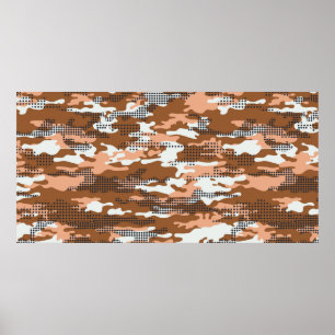 Beeldpapier voor camouflage met polkadots abstract poster