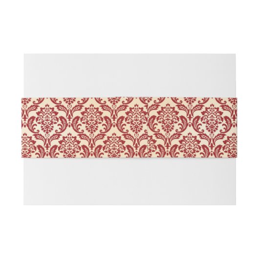 Beeldpapier voor het Damaspatroon Uitnodigingen Wikkel (Achterkant Voorbeeld)
